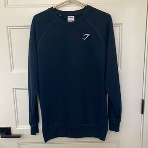 Mens Gymshark Crewneck Sweatshirt, Size Medium, Navy.